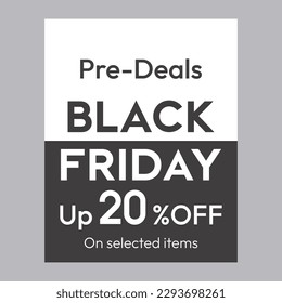 Black Friday up to 20% off discount promotional poster