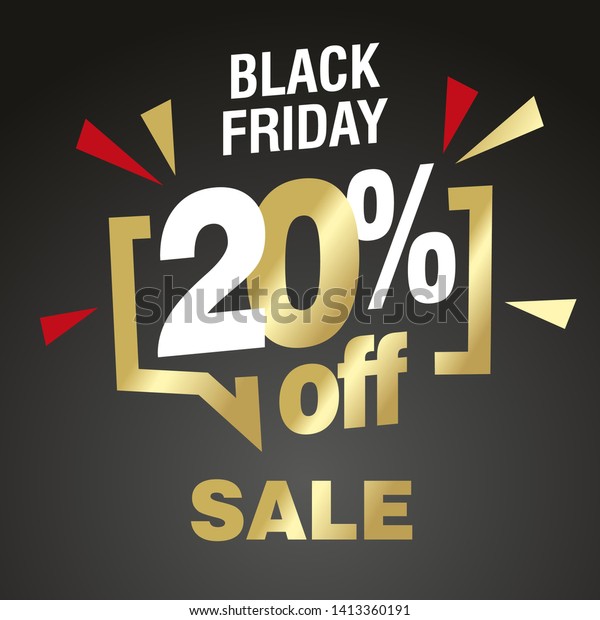 Black Friday 20 Percent Off Sale Stock Vector (Royalty Free) 1413360191