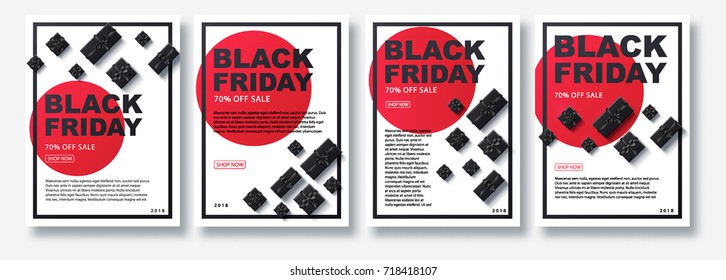 black Friday 2018 place for text christmas boxes top view design a4 brochure 2019