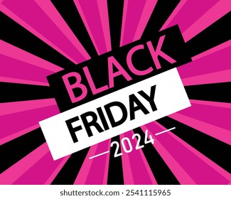 Black Friday 2024 Verkauf rosa Banner Layout Design. Vektorbanner zum Verkauf.