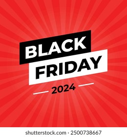 Black friday 2024 sale vector template red