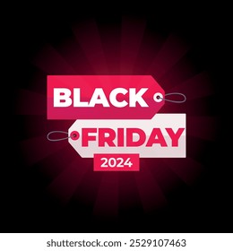 Modelo de vetor de etiqueta Black Friday 2024