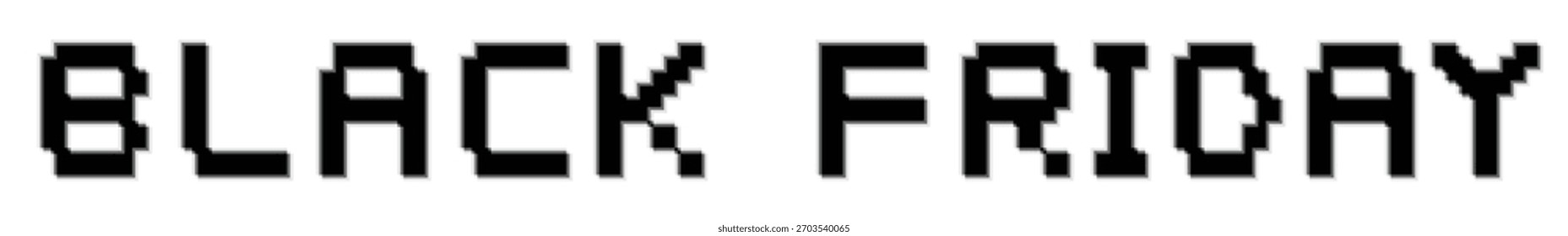 Black Friday 2026 verzerrt Pixel Typografie optischen Effekt für Tech-und moderne Marketing-Layouts für weißen Hintergrund - unscharfe Kante Retro-Digital-Stil mit glitch optische Täuschung Effekt. Vektor.