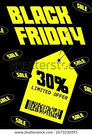 Black Friday 30% Discount Poster. Limited Time Offer on All Products.