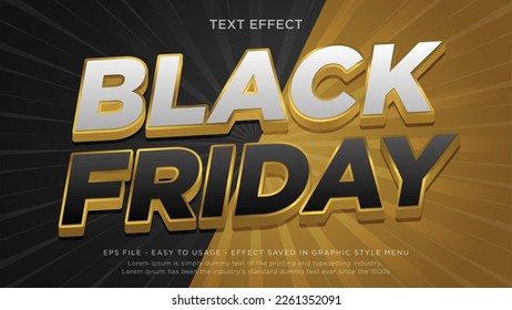 Black friday 3d bold editable text effect	
