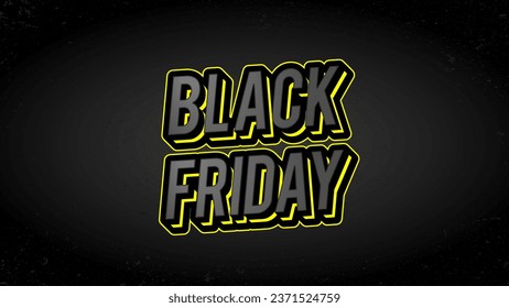 Black Friday 3D Negrita Texto editable y plantilla de vector personalizable. Efecto de texto de la tipografía del Viernes Negro.