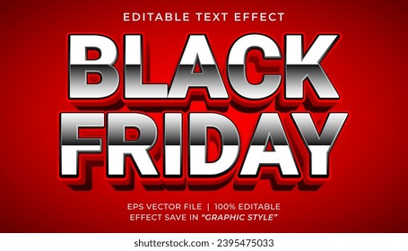 Black friday 3d editable text effect template