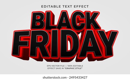 Plantilla de efecto de texto editable 3d Black friday