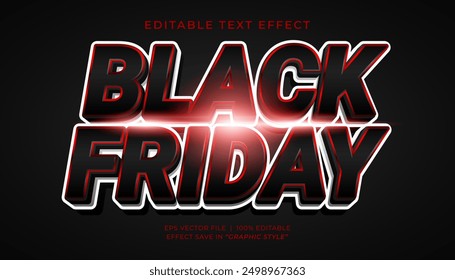 Black friday 3d editable text effect template