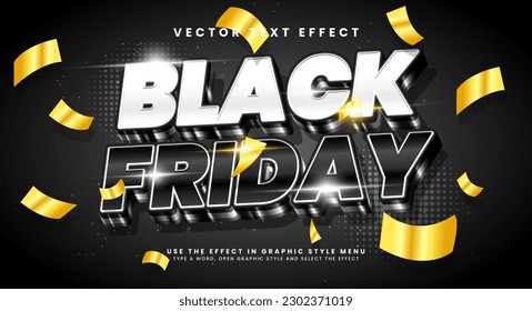 Black friday 3d editable vector text style effect. Vector text effect with luxury concept.