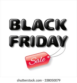 Black Friday 3d icon. Vector illustration.