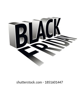 Letras 3D del Black Friday con sombra