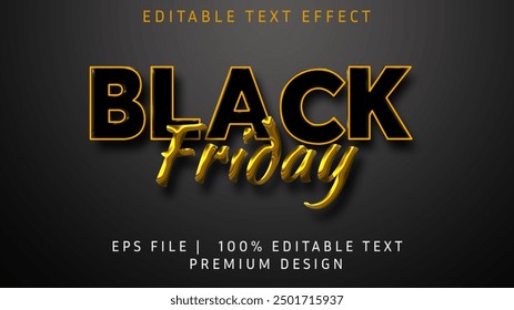 Black Friday 3d style text effect use for logo and business brand for Poster and Banner Background and Promotion Sale 