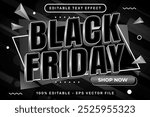 black friday 3d text effect and editable text effect