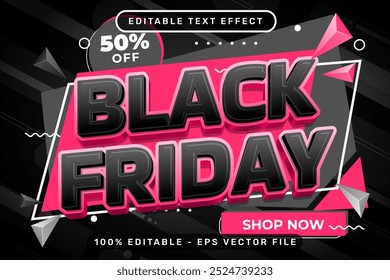 black friday 3d text effect and editable text effect