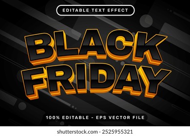 Efecto de texto 3D de viernes negro y efecto de texto editable