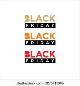 black friday 50% 70% 90% label logo vector image