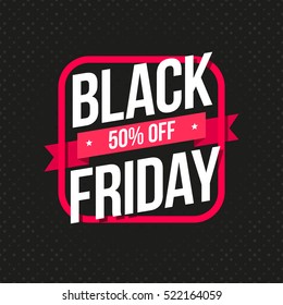 Black Friday 50% Off Offer Label