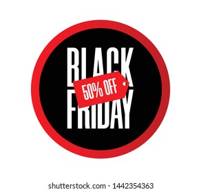 Black Friday 50% Off Black and Red