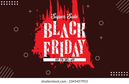 
Black Friday 50% off Sale Poster for Retail,Shopping or Promotion with red 
ribbon and sales tag on black backgrounds.For art template design, brochure style, 
banner, flyer, book, blank, card, 