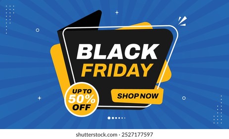 Black Friday Up to 50% Off Sale Limited Time Offer Shop Now with Stunning Banner Templates Featuring Red, Orange, Black, White, and Blue Element Shapes on Sale Backgrounds for Eye-Catching Designs