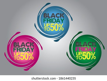 Black Friday up to 50% off tags.