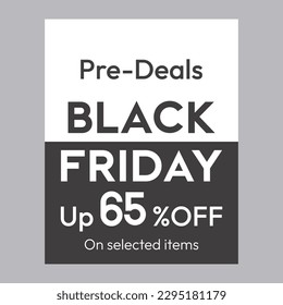 Black Friday up to 65% off discount promotional poster