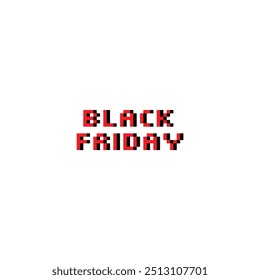 viernes negro Anuncio de venta de texto de 8 bits, publicidad Pixel art 8-bit 