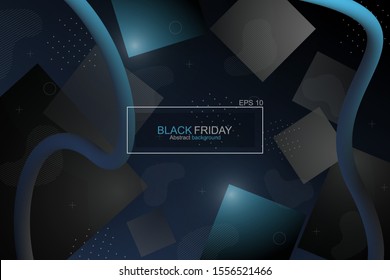 Black friday abstract geometric background with lines and dots. Suitable for banner, flyer, cover, sale poster, business presentation...
