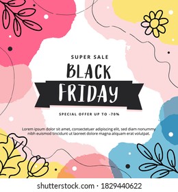 Black friday abstract modern banner template, vector illustration