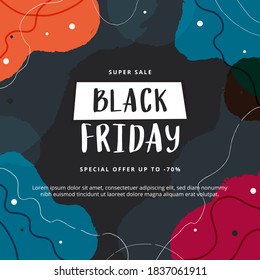 Black friday abstract modern banner template, vector illustration