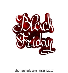 Black Friday, abstract sticker, calligraphy lettering, banner design template, vector illustration