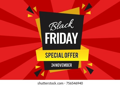 Black friday abstract vector sale layout background.  