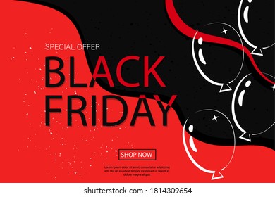 Black Friday. Abstract website template for goods and services, super discounts. Universal background for posters, banners, flyers, postcards, special offers, advertisement. Vector stock illustration