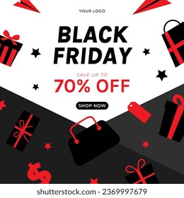 black friday ads banner poster brochure social media post layout template vector design by shabrina iqlil