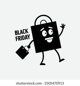   Black Friday advertisement with funny Alarm Clock