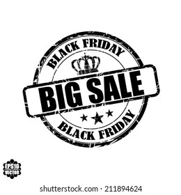 Black friday advertising with grunge on white background - Vector.