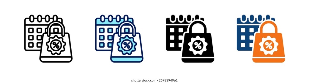 Black Friday All In One Icon Multi Styles Vektor Set