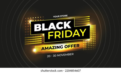 Black Friday Amazing Offer with Yellow Abstract Concept