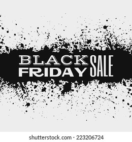 Black friday announcement on ink splatter
