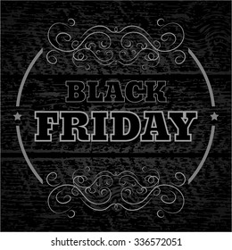 Black friday announcement on vector wooden background eps 10 vector illustration
