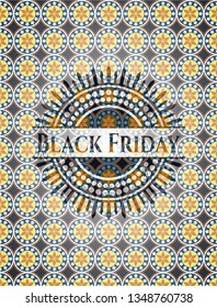 Black Friday arabesque style emblem. arabic decoration.