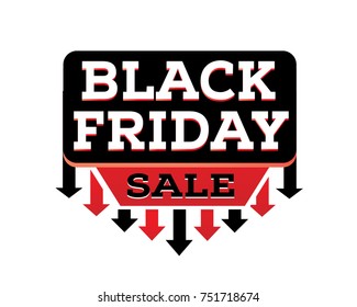 black friday with arrows, black friday sale vector, black friday vector, isolated on white background. 
