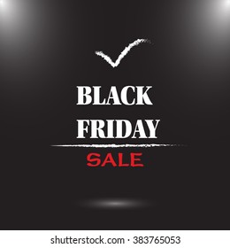 Black Friday Backdrop with Black studio room. Vector Illustration.