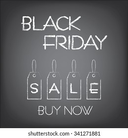 black Friday background banner  drawn on a board