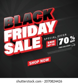 Black Friday background or banner template for online shopping and social media.