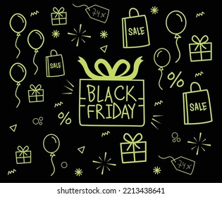 Etiqueta de la plantilla de la bandera de fondo del Black Friday, Flash Sale