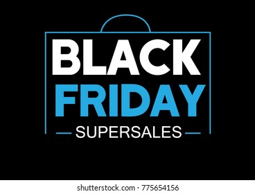 Black friday background with blue details vector poster background 