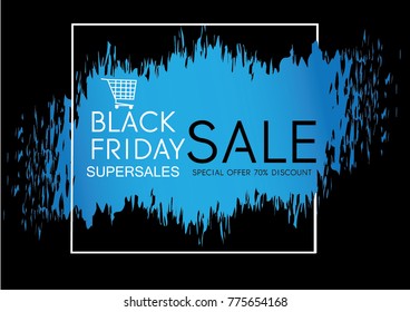 Black friday background with blue font and graphic vector back ground