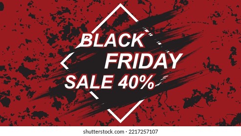Black friday background with brush style. Vector design illustration.